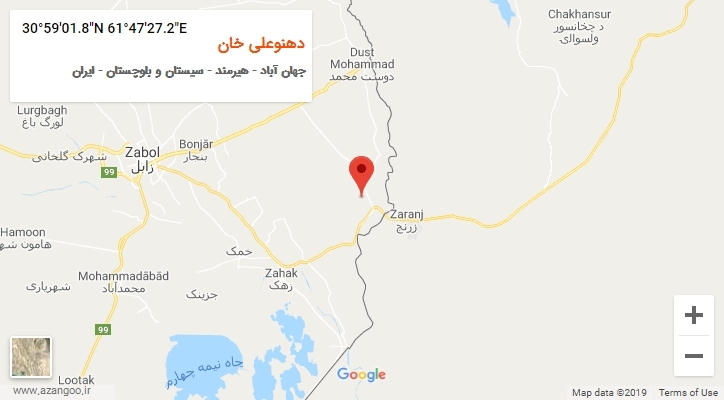 روستای دهنوعلی خان بر روی نقشه