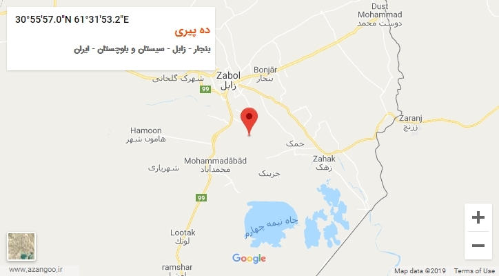 روستای ده پیری بر روی نقشه