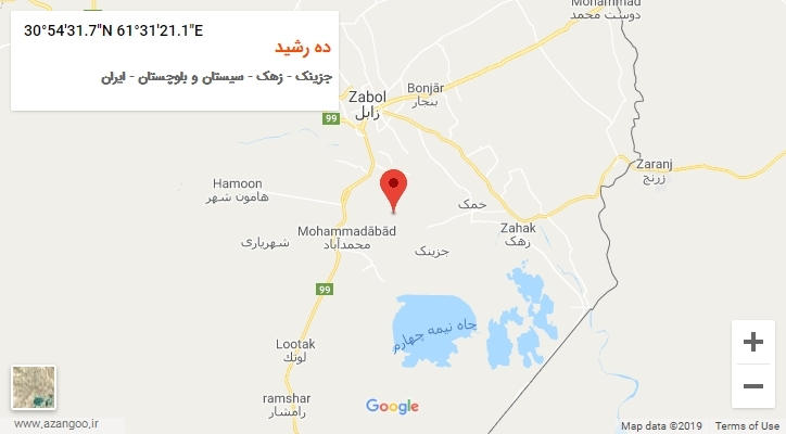 روستای ده رشید بر روی نقشه