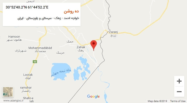 روستای ده روشن بر روی نقشه
