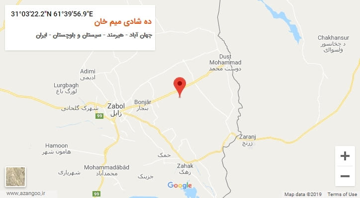 روستای ده شادی میم خان بر روی نقشه