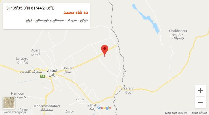 روستای ده شاه محمد بر روی نقشه