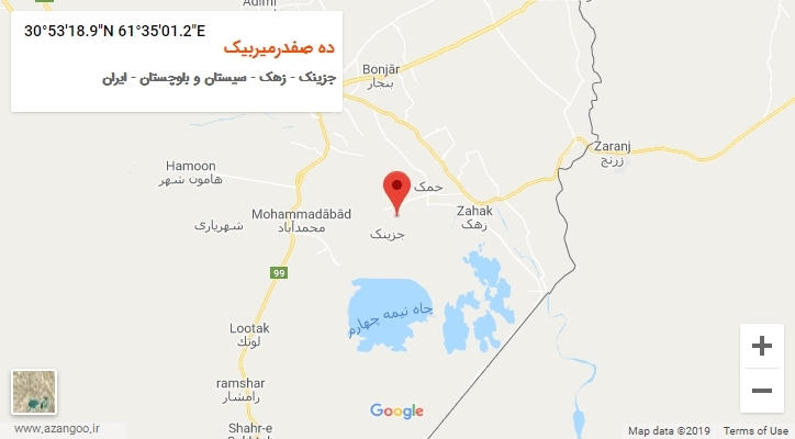 روستای ده صفدرمیربیک بر روی نقشه