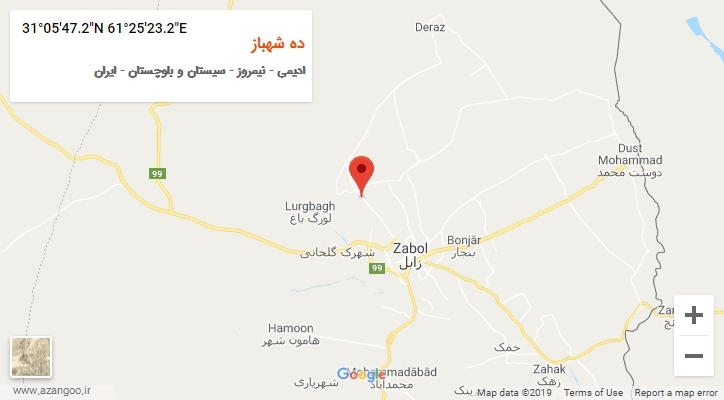 روستای ده شهباز بر روی نقشه