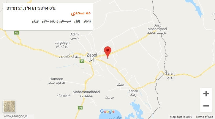 روستای ده سحدی بر روی نقشه