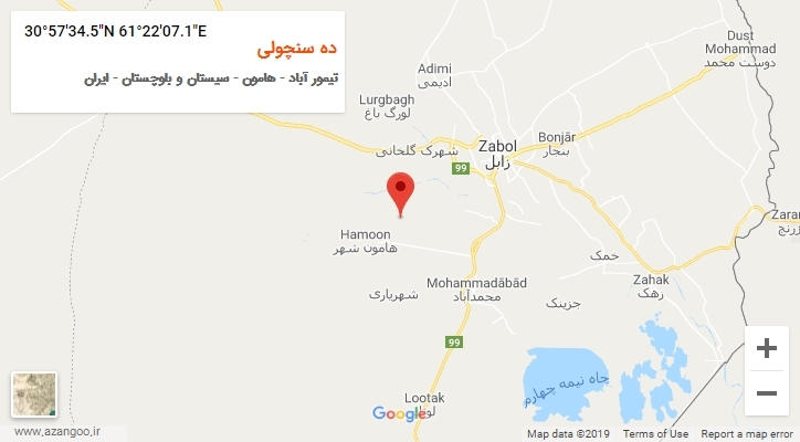 روستای ده سنچولی بر روی نقشه