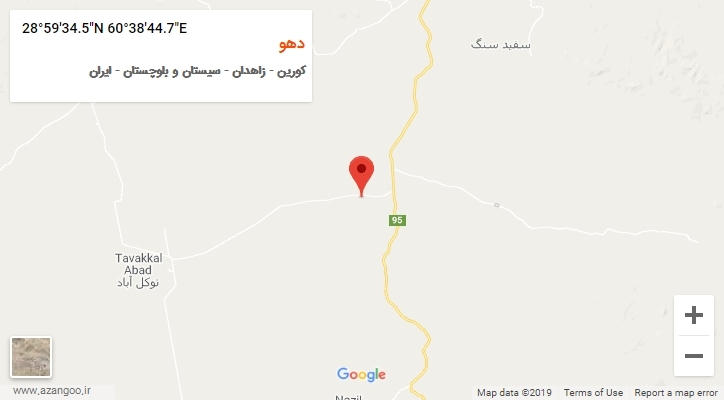 روستای دهو بر روی نقشه