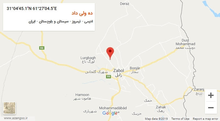 روستای ده ولی داد بر روی نقشه