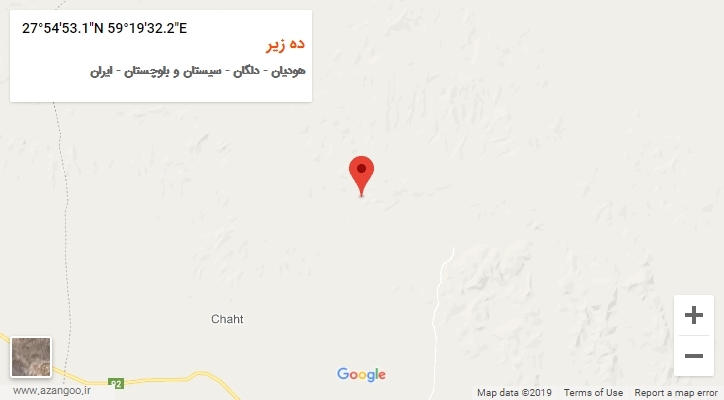 روستای ده زیر بر روی نقشه