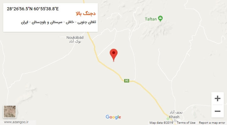 روستای دجنگ بالا بر روی نقشه