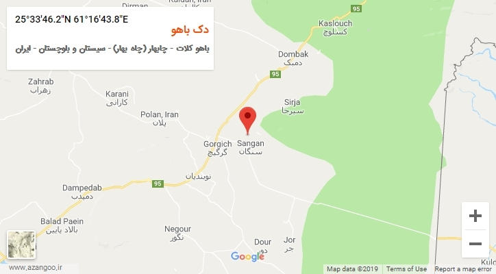 روستای دک باهو بر روی نقشه