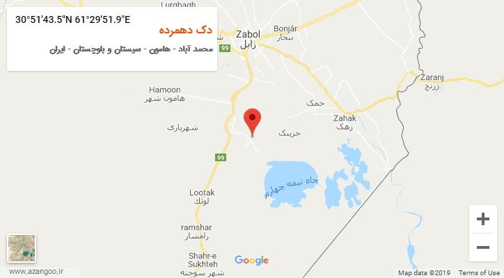 روستای دک دهمرده بر روی نقشه