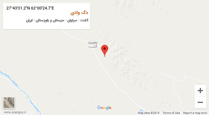 روستای دک وادی بر روی نقشه