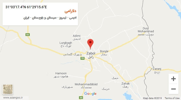 روستای دلارامی بر روی نقشه