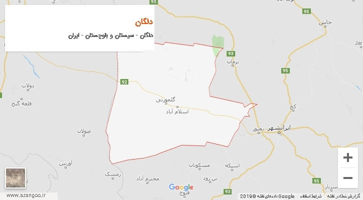 دهستان دلگان بر روی نقشه