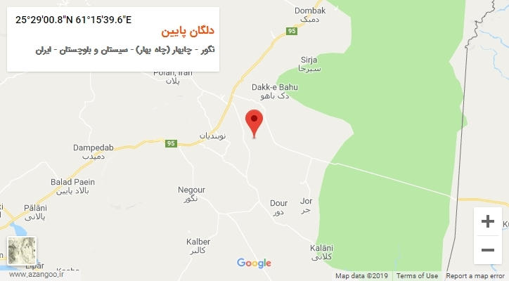 روستای دلگان پایین بر روی نقشه