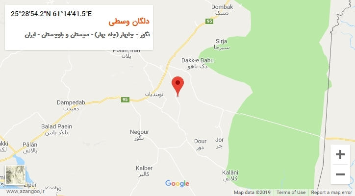 روستای دلگان وسطی بر روی نقشه