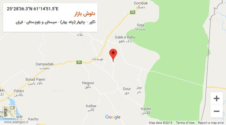 روستای دلوش بازار بر روی نقشه