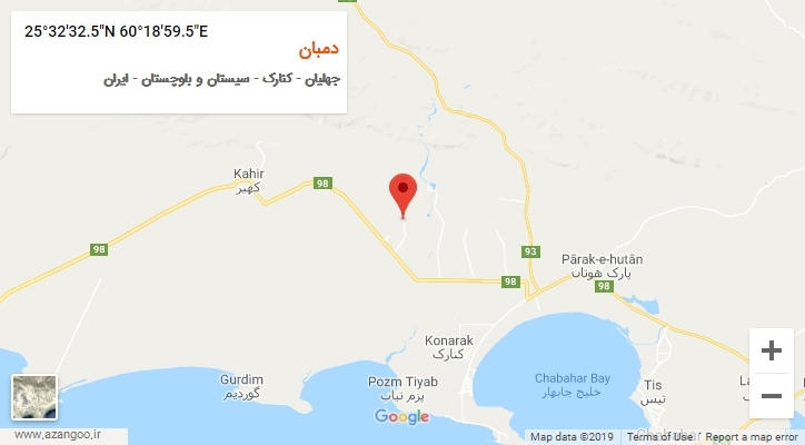 روستای دمبان بر روی نقشه