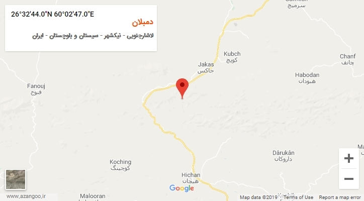 روستای دمبلان بر روی نقشه