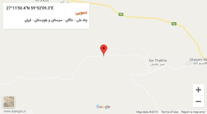 روستای دمویی بر روی نقشه