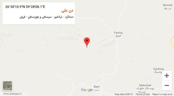 روستای دن علی بر روی نقشه