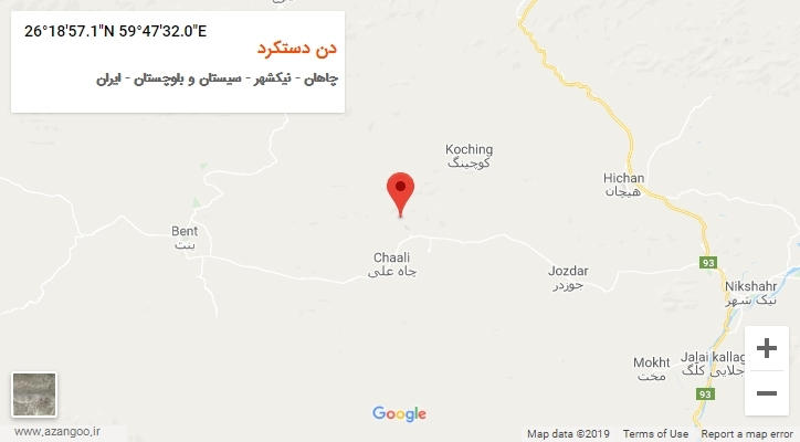 روستای دن دستکرد بر روی نقشه