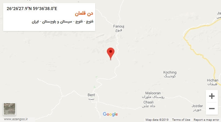 روستای دن قلمان بر روی نقشه