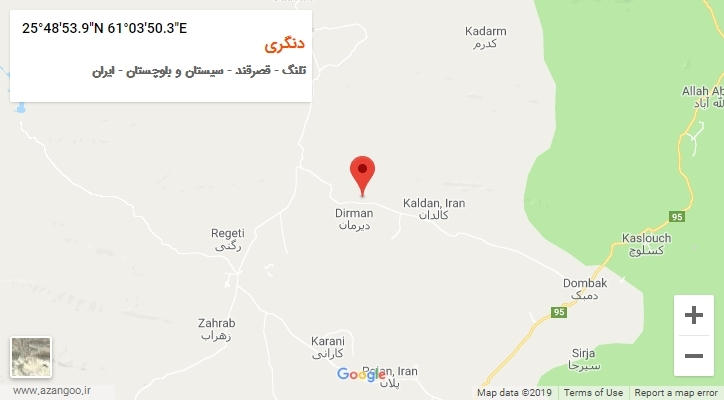 روستای دنگری بر روی نقشه