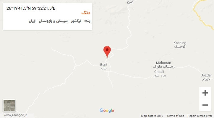 روستای دنک بر روی نقشه