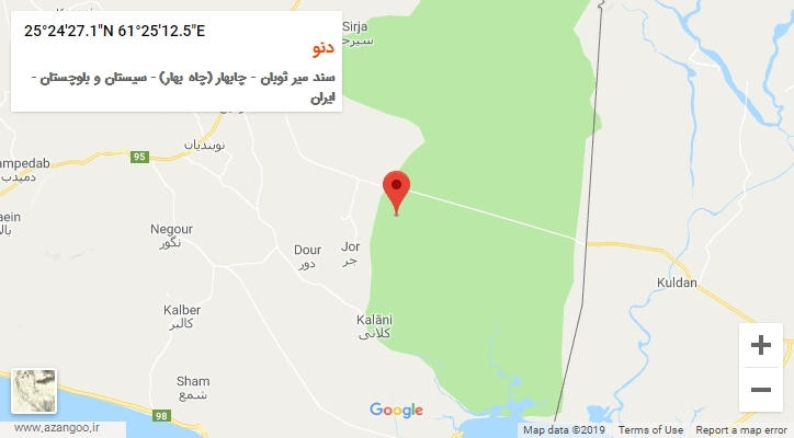 روستای دنو بر روی نقشه