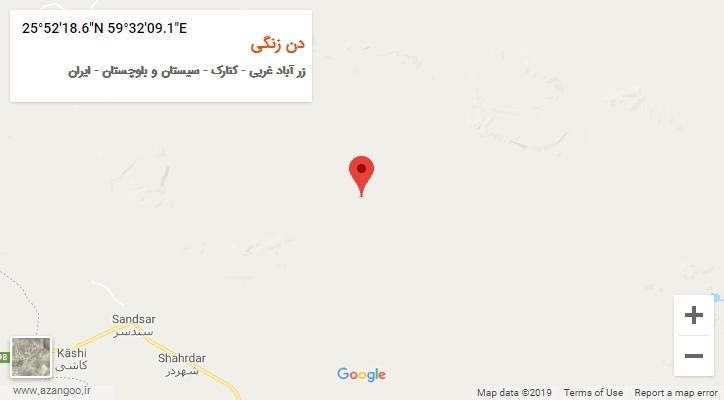روستای دن زنگی بر روی نقشه
