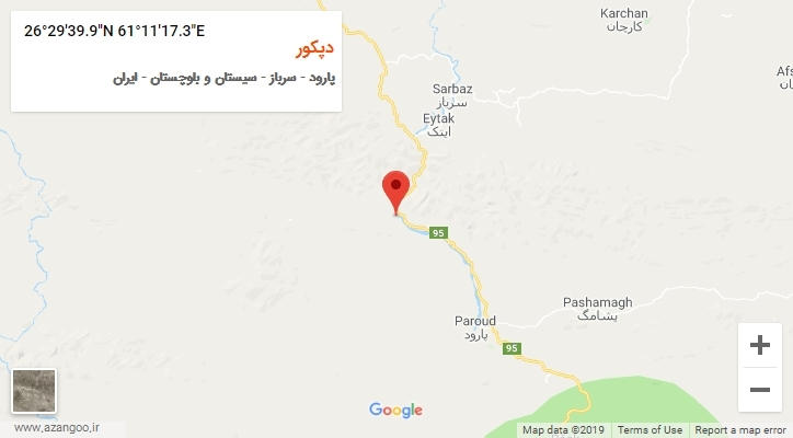 روستای دپکور بر روی نقشه