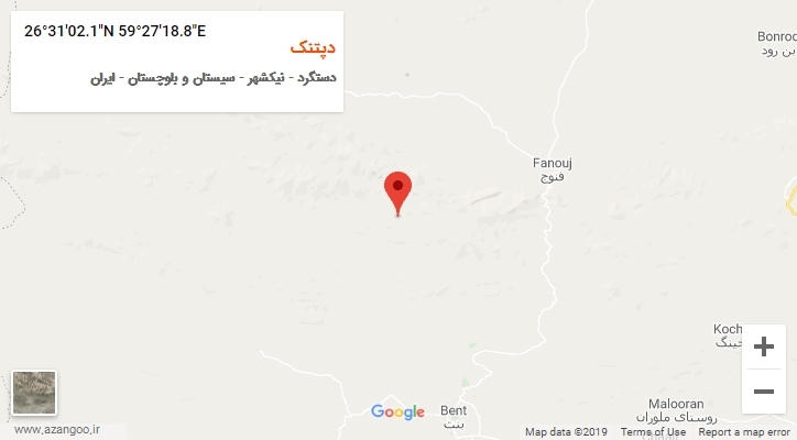 روستای دپتنک بر روی نقشه