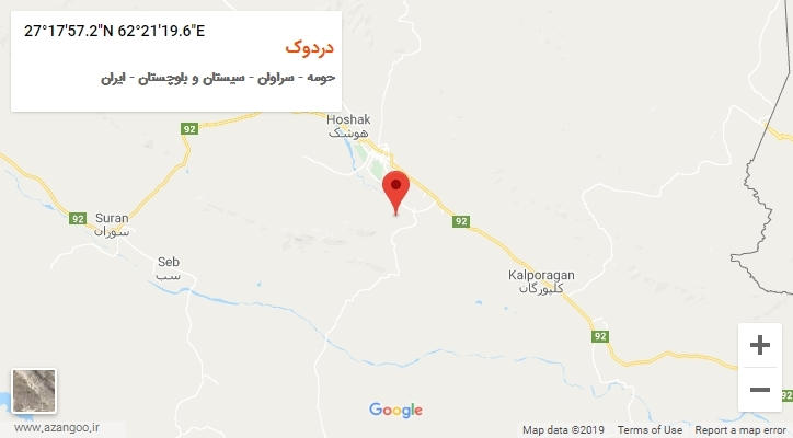 روستای دردوک بر روی نقشه