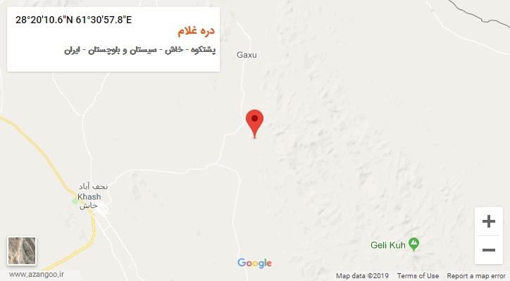 روستای دره غلام بر روی نقشه