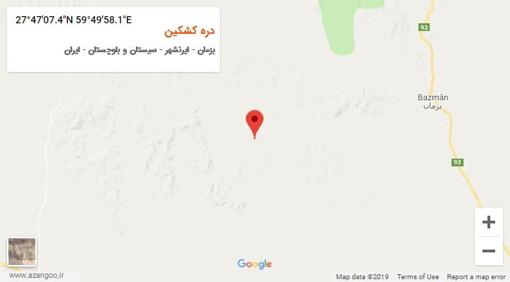 روستای دره کشکین بر روی نقشه
