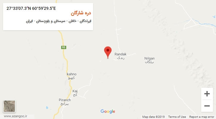 روستای دره شارگان بر روی نقشه