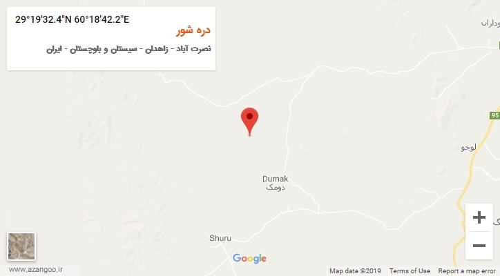 روستای دره شور بر روی نقشه
