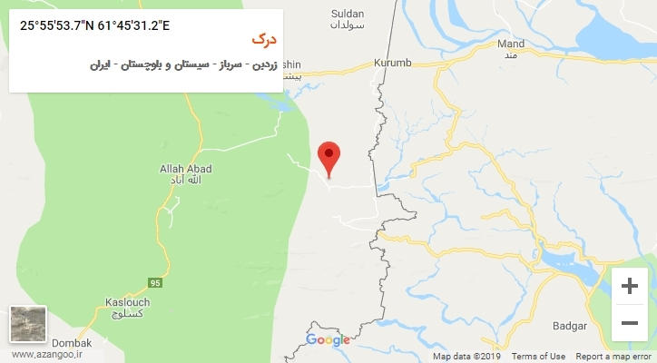 روستای درک بر روی نقشه