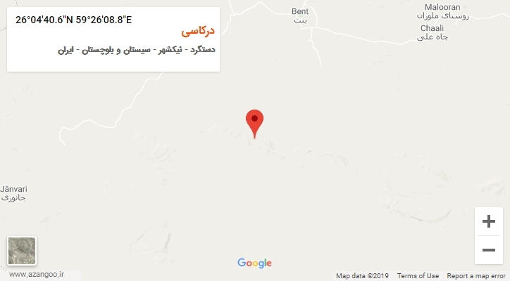 روستای درکاسی بر روی نقشه