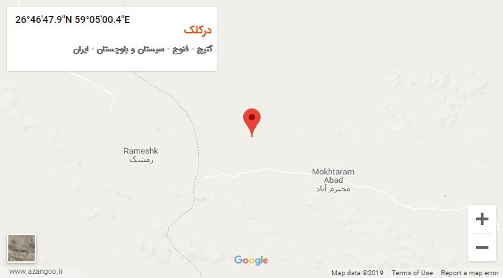 روستای درکلک بر روی نقشه