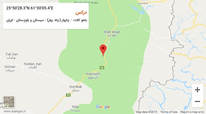 روستای درکس بر روی نقشه