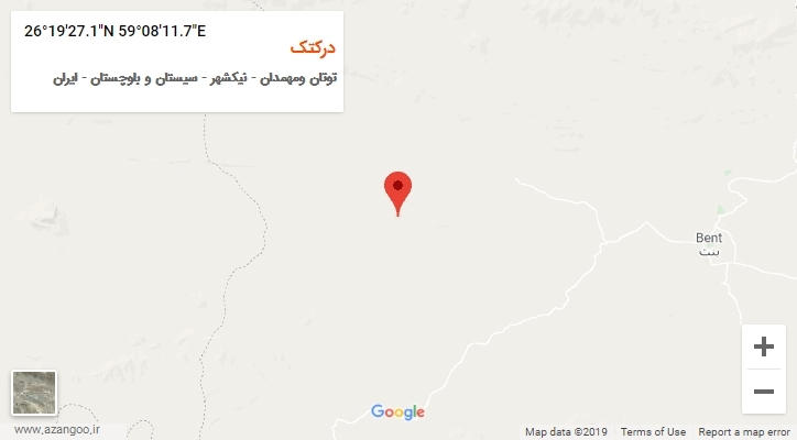 روستای درکتک بر روی نقشه