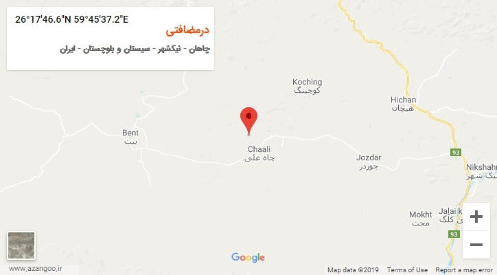 روستای درمضافتی بر روی نقشه