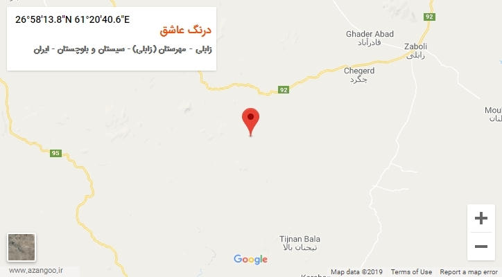 روستای درنگ عاشق بر روی نقشه