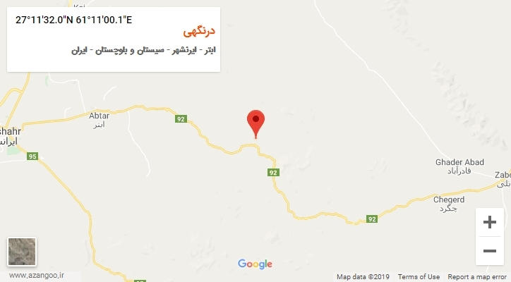 روستای درنگهی بر روی نقشه