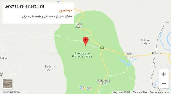 روستای درنجبین بر روی نقشه
