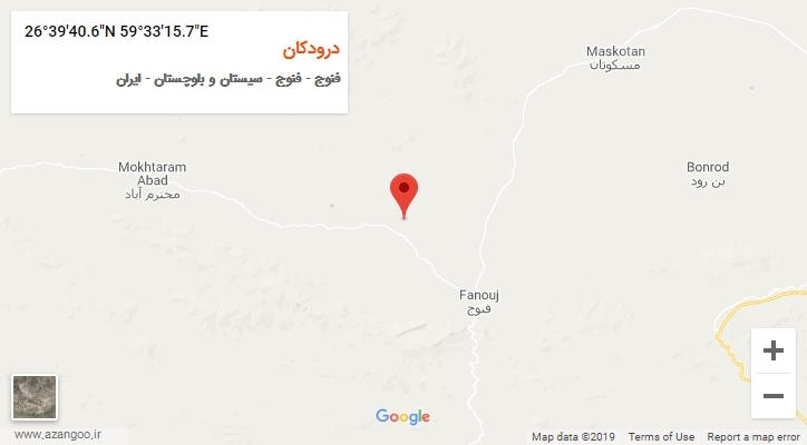 روستای درودکان بر روی نقشه