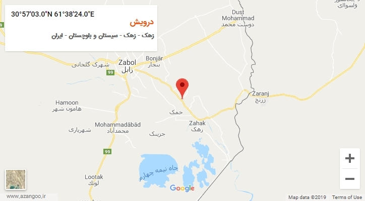 روستای درویش بر روی نقشه